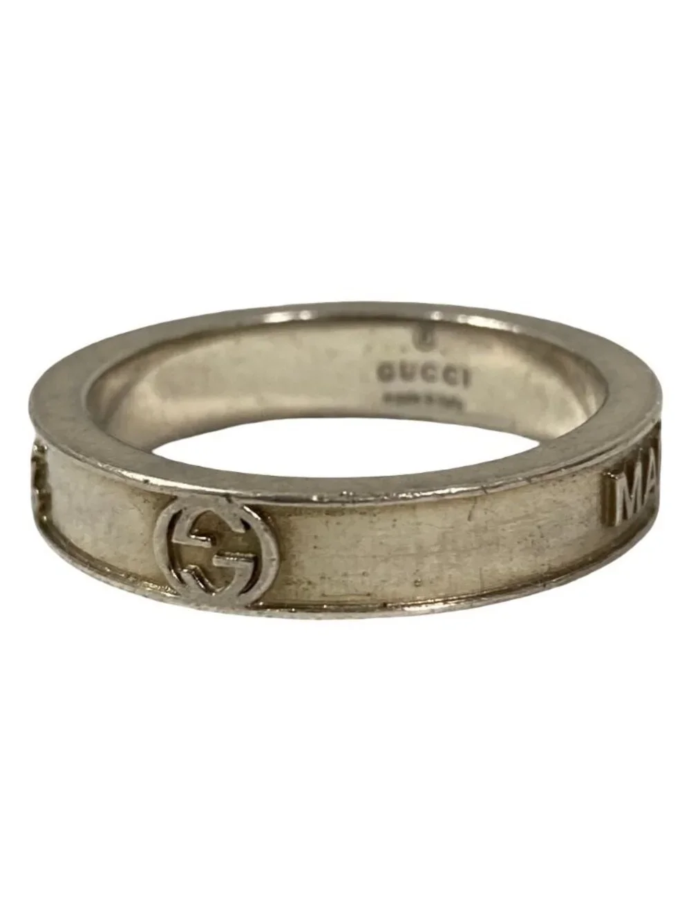 Gucci Interlocking Script Logo Ring 925 22 Silver